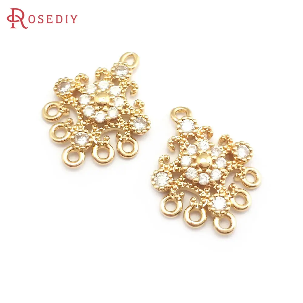High Quality 18K Gold Color Brass and Zircon More Style Earrings Connect Charms Pendants Jewelry Making Diy Findings Accessories