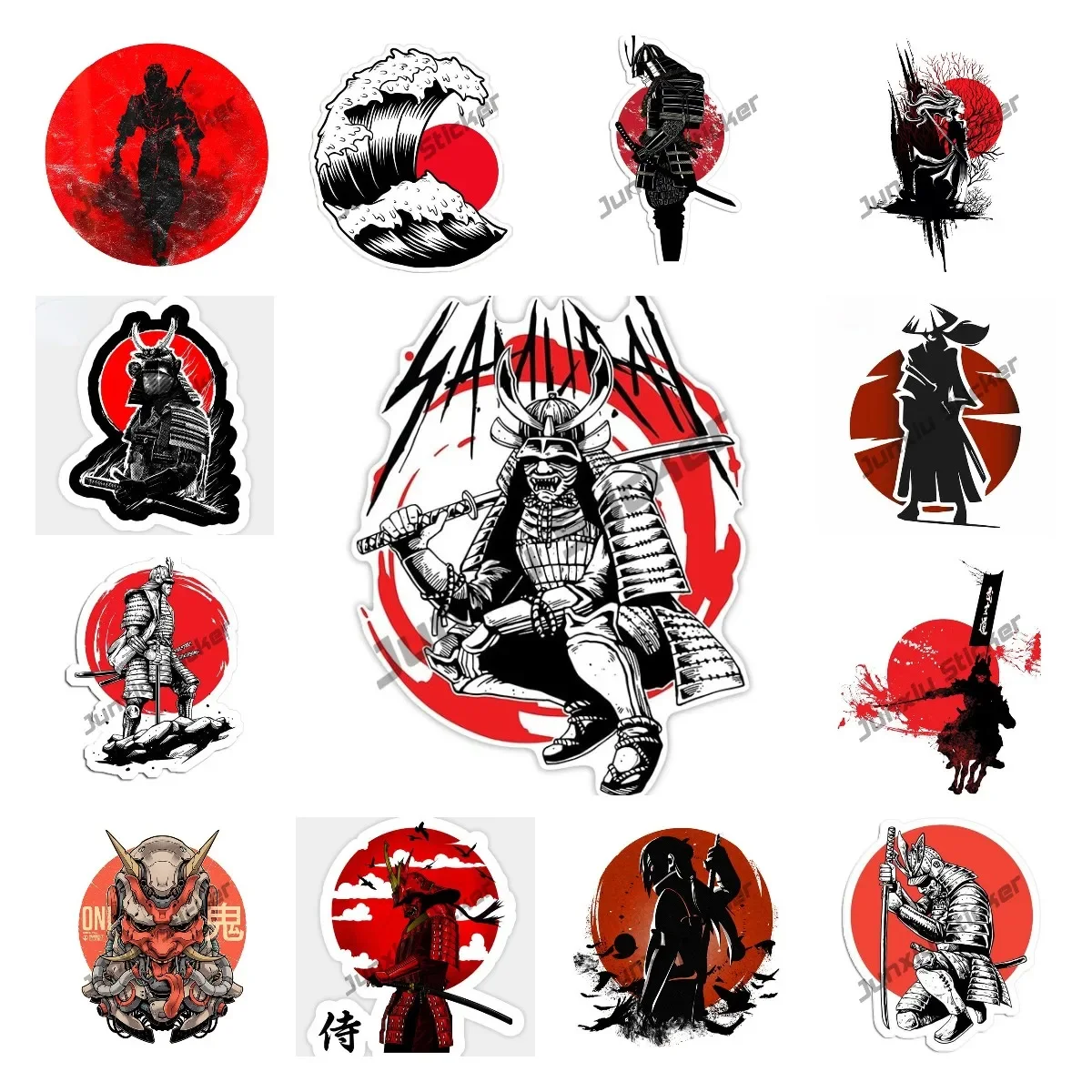 Japanese Culture Samurai Car Stickers Demon Mask Car Styling Personality Decals Suitable for JDM VAN RV Wrap Cover Stickers