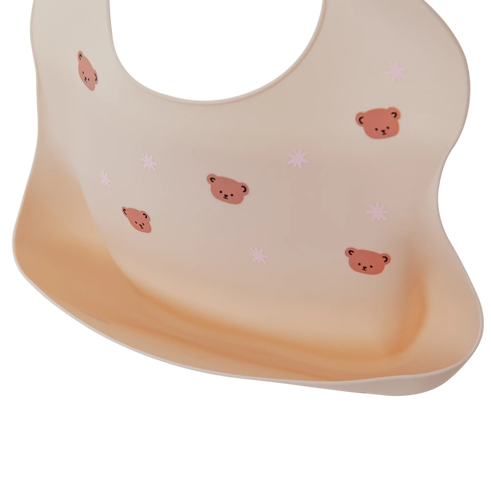 Wasserdichte Lätzchen für Kinder zum Füttern von Babys, Essen, weiches Silikon, Babeast-Cartoon-Druck, verstellbare Baby-Probier-Lätzchen – Detail 20