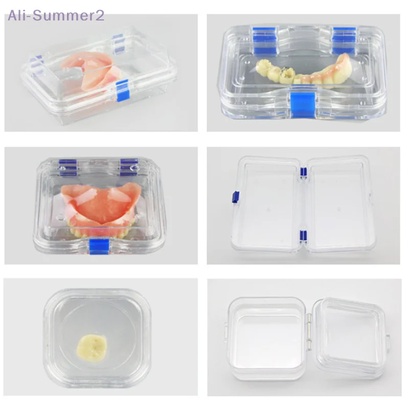 ✨{MX} 1/6/12/16/20 Grids Denture Protector Transparent Storage Box With Film False Teeth Container Dental Retainer Case