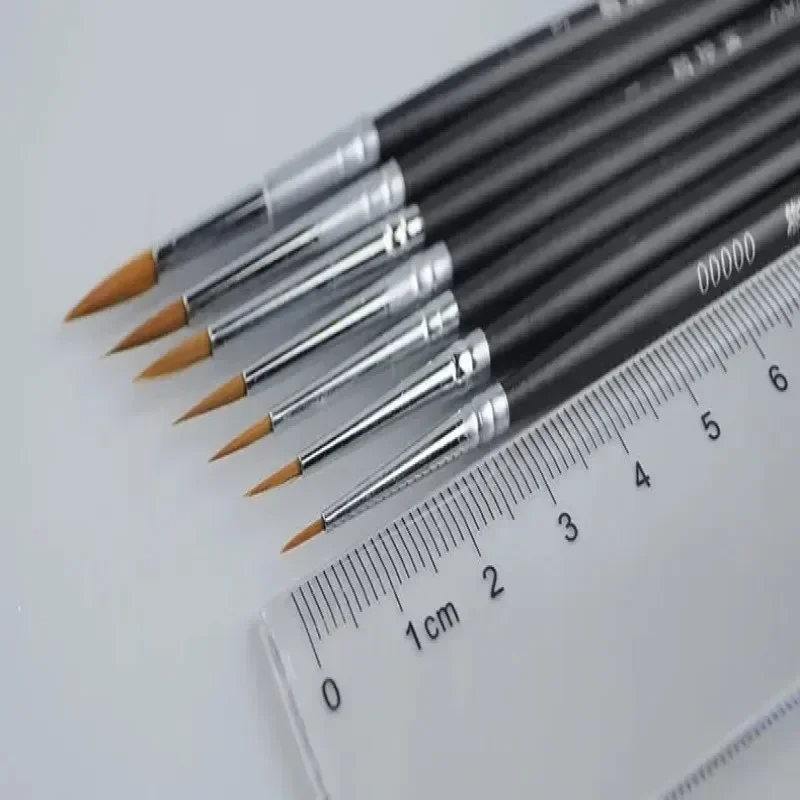 

7pieces /lot 00000#~3# Pointed Painting Brush Outline Pen Combo for Assembly Model Building Military Model DIY XXT725