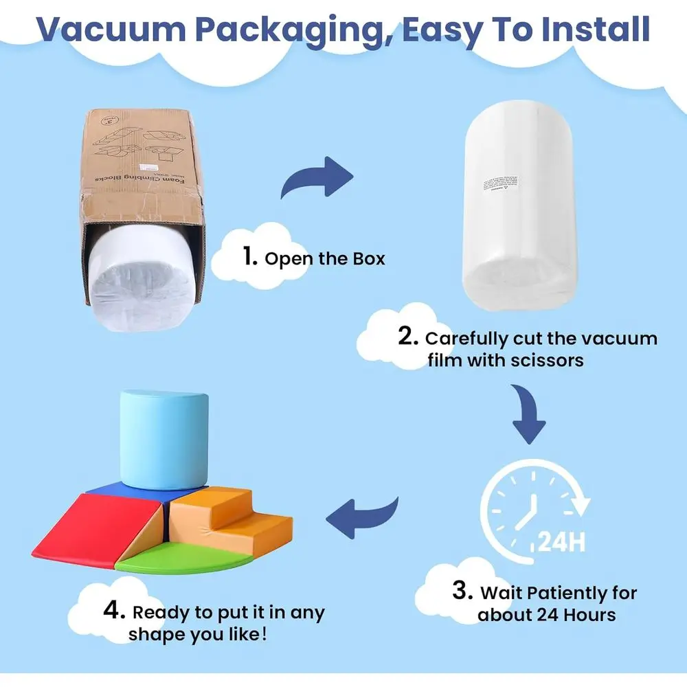 Blocchi gonfiabili in schiuma morbida per arrampicata su bambini, palestra per bambini in pelle PU, struttura di gioco indoor impermeabile, striscia e cl di 1-3 anni