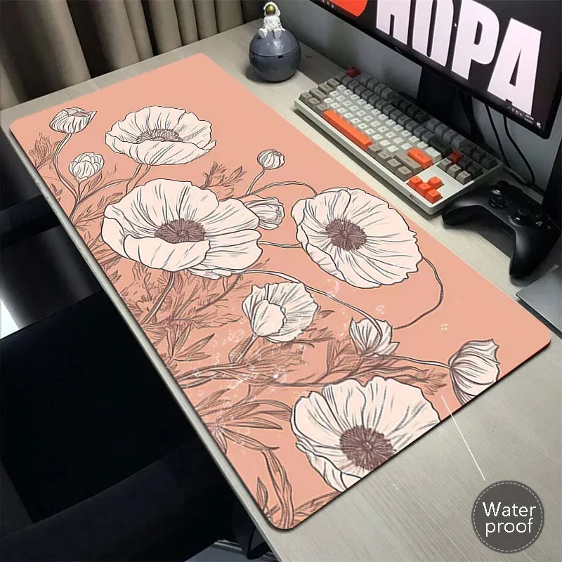 

Flower Cute Mouse Pad XXL Large Mouse Mat Gaming Speed Mousepad Computer Gamer Keyboard Pads Waterproof Natural Rubber Desk Mat