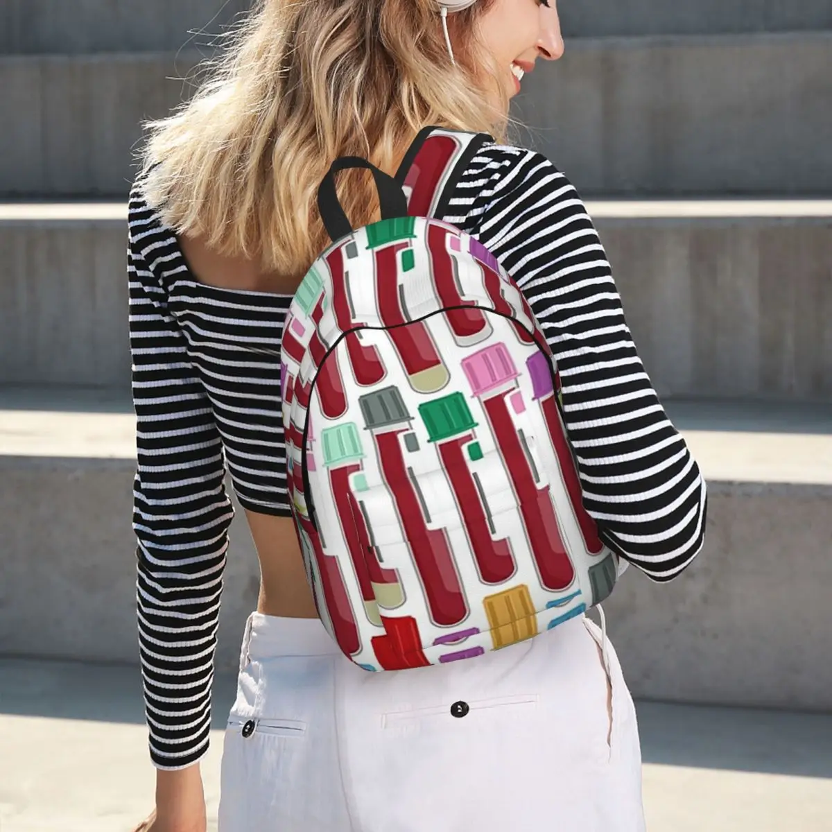 

Phlebotomy Blood Tubes Student Backpack School Bag Hiking Travel Daypack for Boys Girls Bookbag Shoulder Bags