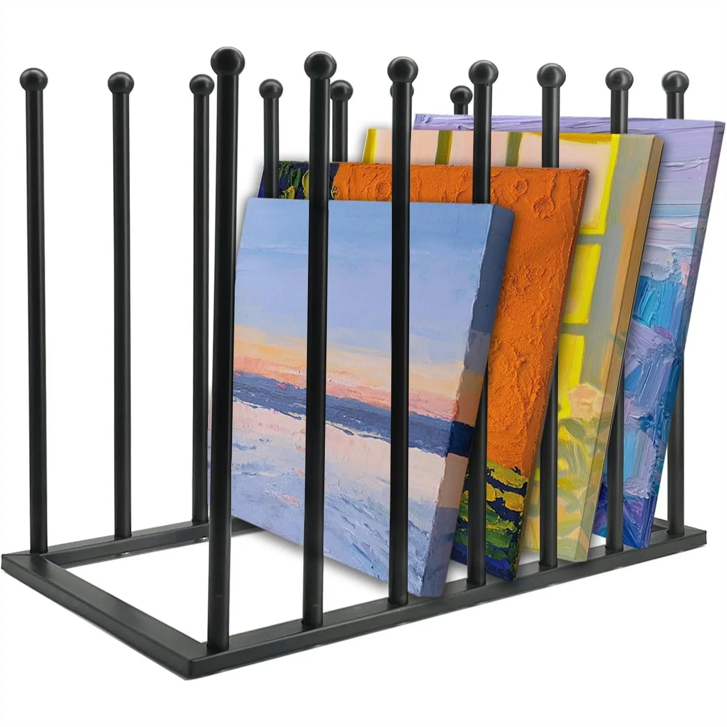 

Canvas Storage Rack with 6 Slots, Metal Art Drying Organizer for Paintings and Prints, 16.9x9.8x13 Inches