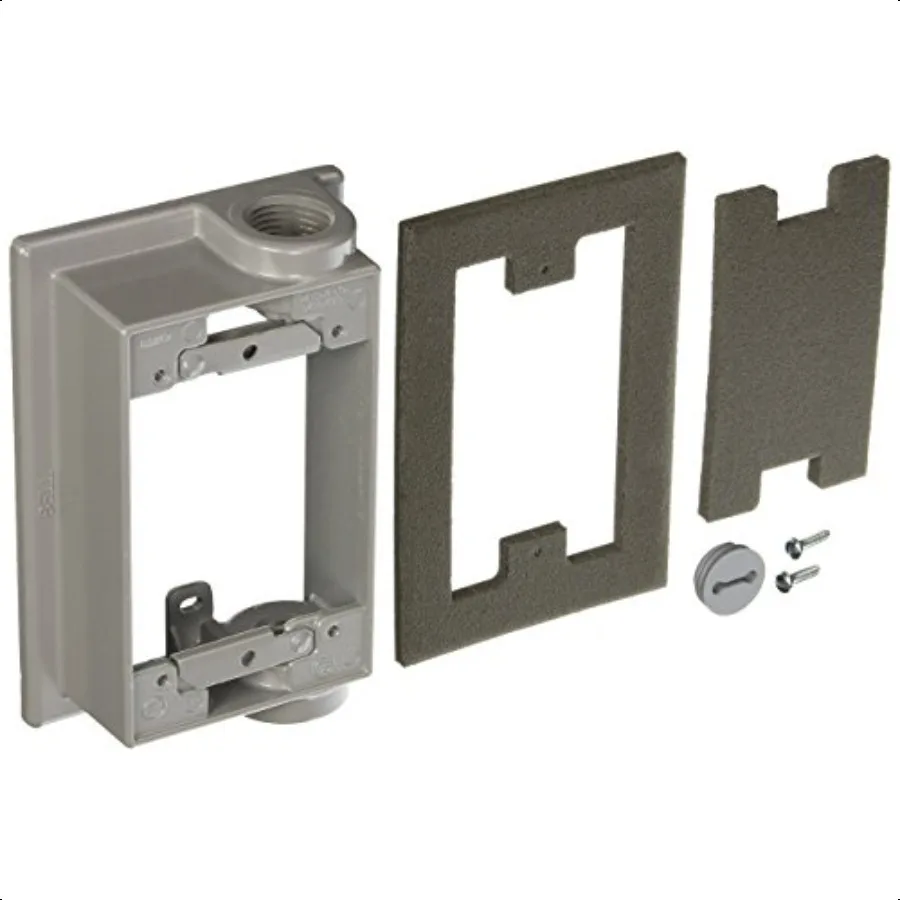 

1Gang Weatherproof Extension Adapter Swing Arm Two 1 2 in. Threaded Outlets Gray