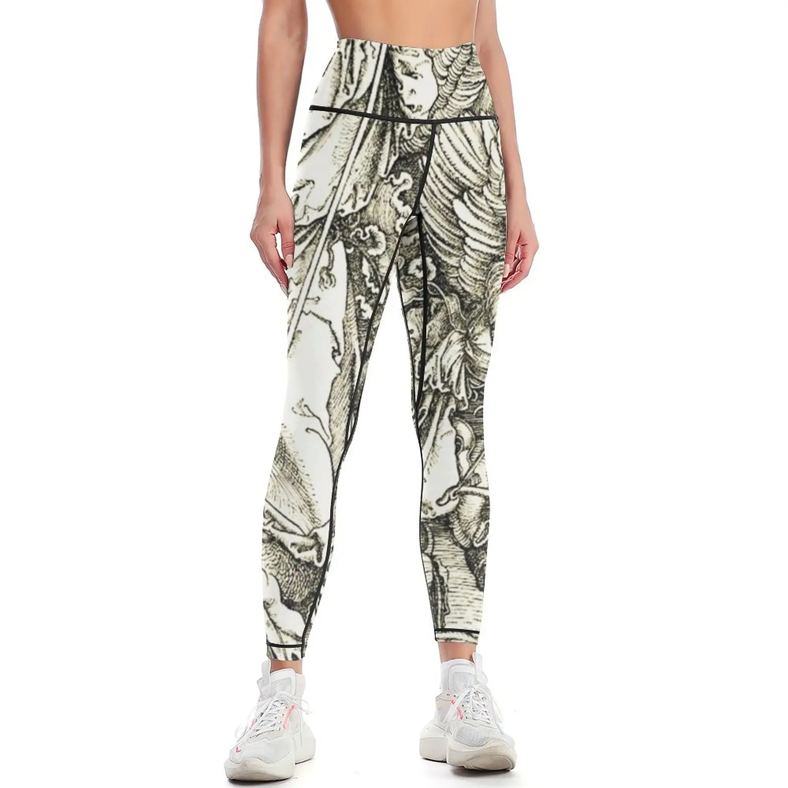 

St Michael fighting the Dragon (1498) Leggings gym's clothing sport pants Womens Leggings