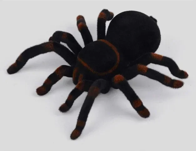 Shine Smart 4Ch RC Black Spider Toy Tricky Practic Jokes Model Toys Funny Electronic Pet Remote Control Flash Tarantula Eyes