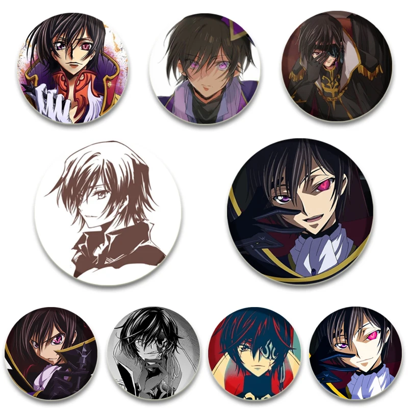 

Anime Character Lelouch Lamperouge Brooch Fashion Badge Snap-in Button Pins Brooches for Clothes Bag Jewelry Accessories Gifts