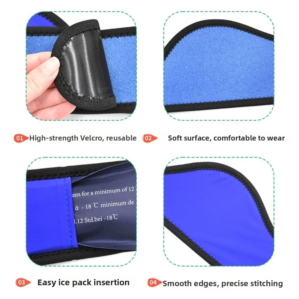 أغطية ثلج مرنة للوجه تخفف التورم وتخفيف آلام الأسنان، أغطية جل باردة ساخنة بدون تسرب مريحة