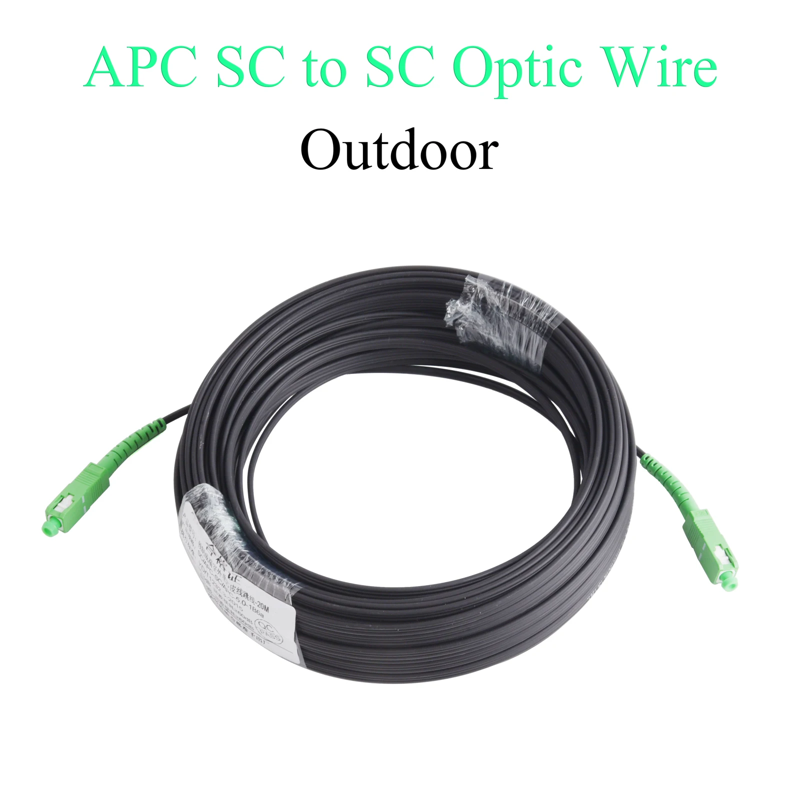 Cable óptico de fibra óptica de 1 núcleo, Conector de conexión simple, modo único, 20M, 30M, 40M, 50M, 60M, 70M, APC SC a APC SC