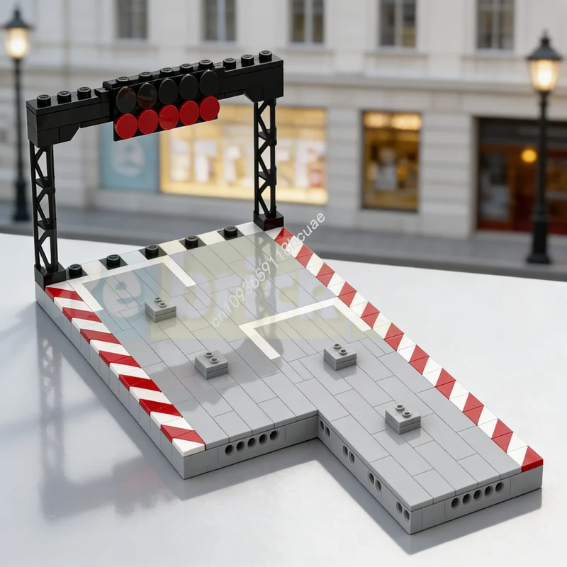 385pcs MOC Grid Modular Streetscape City Champions Model Building Blocks Construction Education Brick Festival Gifts Toy