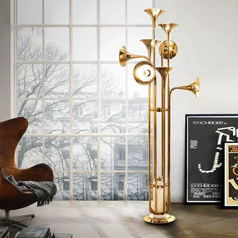 Modern Golden Pendant Lamp Retro Horn Pendant Lamp Used for Decorative Lighting in Living Rooms Hotels and Exhibition Halls