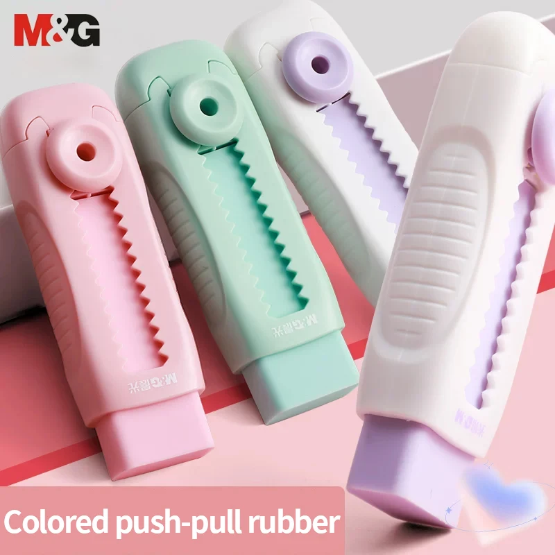 Push-pull Rubber with 4 Refills Erasers Cute Pencil Eraser Student Kawaii Rubber School Stationery Office Student Supplies