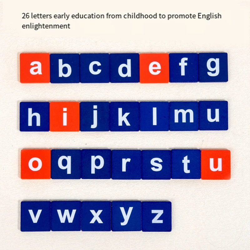 Blokkeert Educatief Speelgoed Voor Kinderen, 3-In-1 Matching Letter & Number Game, Spelling Leesalfabet En Wiskundige Puzzels, Vroeg Duurzaam