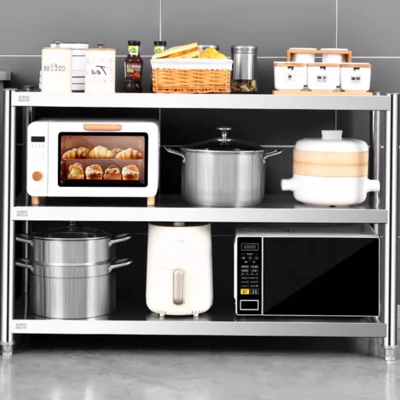 

Premium 4-Tier Stainless Steel Kitchen Cart Heavy-Duty Spice Rack with Locking Wheels Adjustable Storage Shelving for Pantry