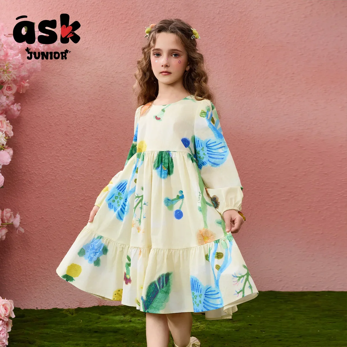فستان صيفي كاجوال متباين للفتيات الصغيرات في الربيع للأطفال في منتصف العمر وكبار السن