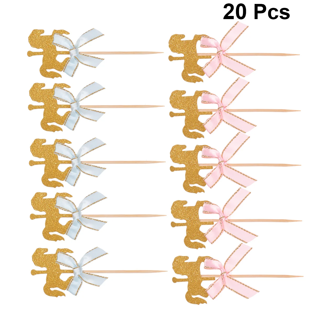 20 Pcs Cupcake Toppers Birthday Decoration Cocktail Memorable Party Time Wooden Dessert