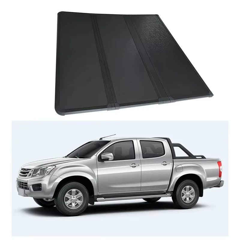 

Hot Selling 4x4 Factory Outlet Hard Tri-fold Metal Alloy Truck Bed Tonneau Cover for Hilux Revo 5ft Waterproof Functi