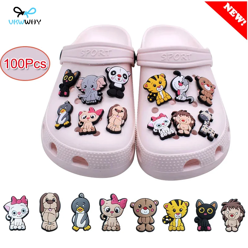 100 Cute Cartoon Shoe Charms for Crocs Accessories Funny Animal Shoes Charm for Croc Men Accessory Jeans Woman Clogs Clips Badge