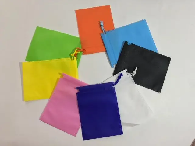 Colors small size  70gsm non woven fabric eco drawstring string bag  Reusable Shopping Folding Environmental Bag