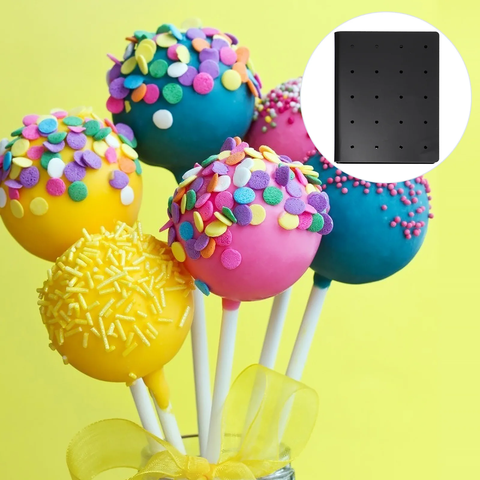 1 قطعة حامل عرض الحلوى الأسود الاكريليك مصاصة رف متعدد الفتحات حامل طاولة الحفلات عرض تخزين حامل مصاصة الرف #1