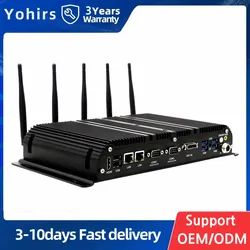 Fanless Industrial Mini PC i7-1165G7 Dual 2.5G LAN 4G LTE 5G OpenWrt Sim Card 6*USB GPIO 5*WiFi Antenna Router Server