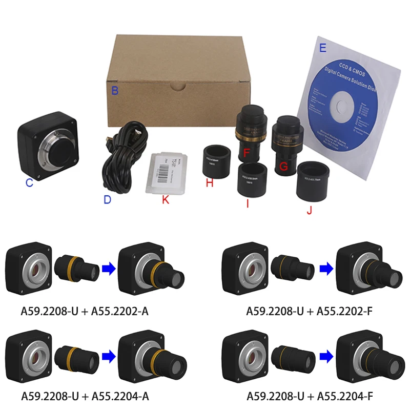 OPTO-EDU A59.2208-U Buffer Memory USB2.0 CMOS Digital Camera For Microscope