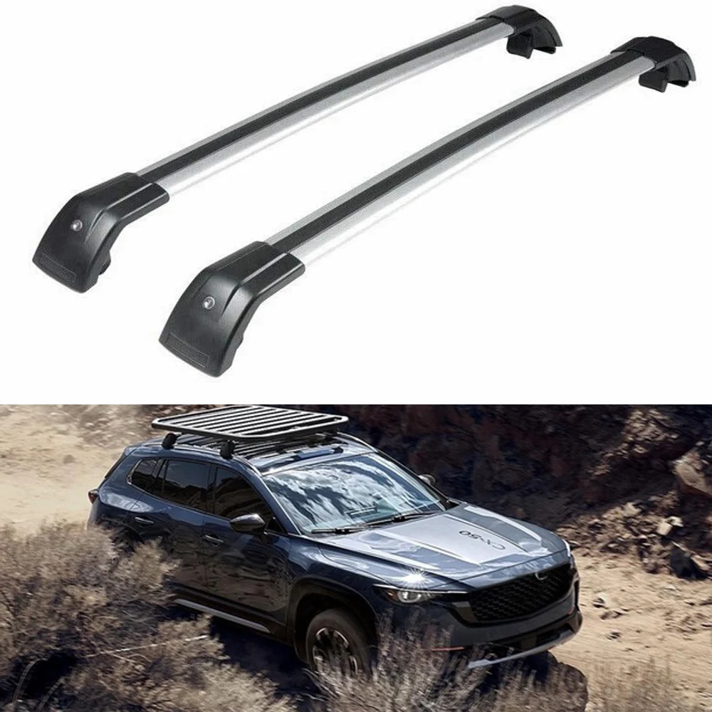 Locable Cross Bar Fits for Mazda CX-50 2023 Luggage Rail Carogo Bars 2PCS Silver Bilck