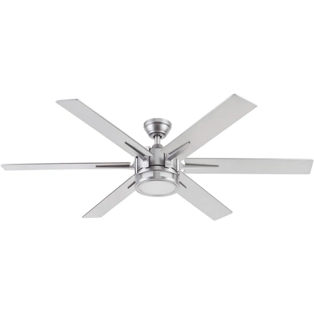 

Kaliza, 56 Inch Indoor Modern LED Ceiling Fan with Light and Remote Control, Dual Mounting Options, 6 Blades with Dual Finish