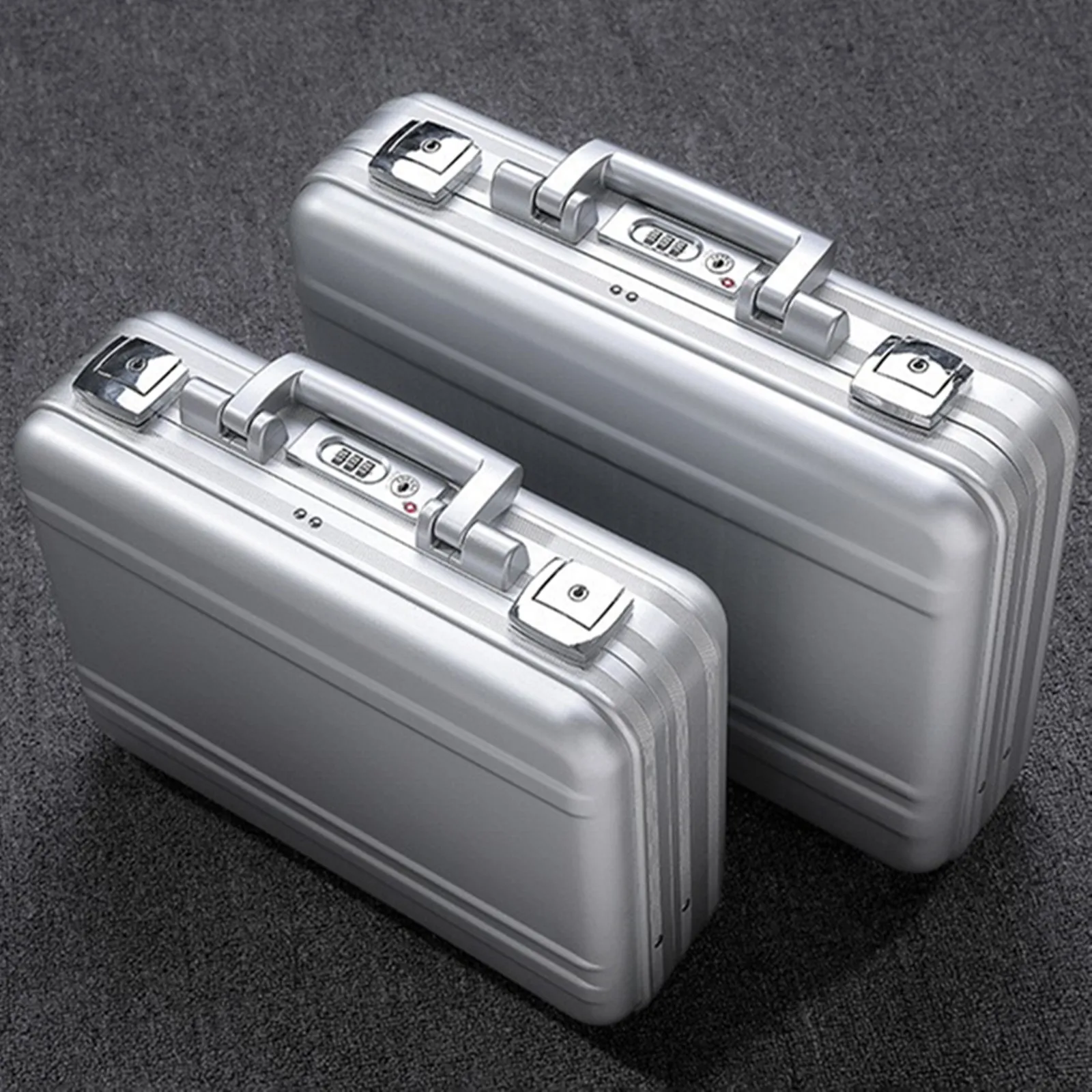 Portable Aluminum Alloy Suitcase Toolbox Business Waterproof Travel Storage Bag Laptop Tablet PC Case Valuables Safe Lockbox Box