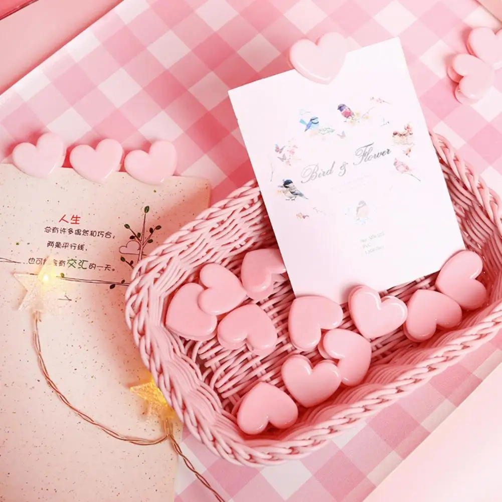 Photo Clip Wear Resistant Paper Clamp Stationery Simple Design  Attractive Adorable Heart File Organizer