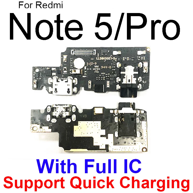 100% Genuine USB Charging Dock Board For Xiaomi Redmi Note 5 6 7 8 9 Pro Max 5G Note 5A 8T 9S 9T Usb Charger Jack Port Board