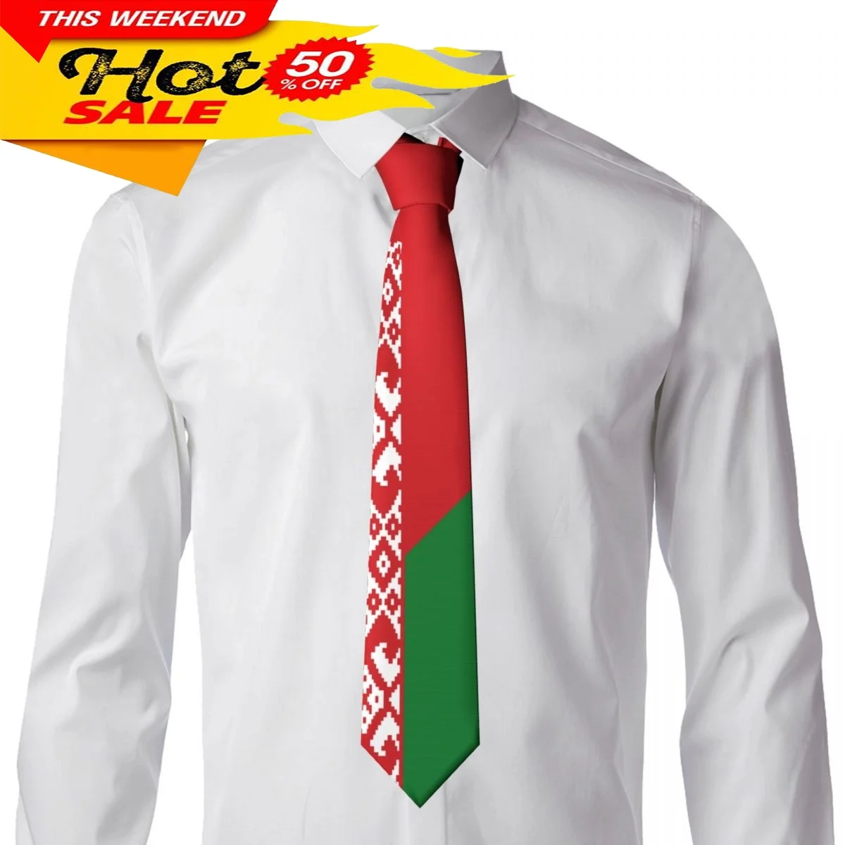 Belarus Flag Tie Emblem Necktie Men Women Neck Ties Casual Plaid Tie Suits Slim Wedding Party Business