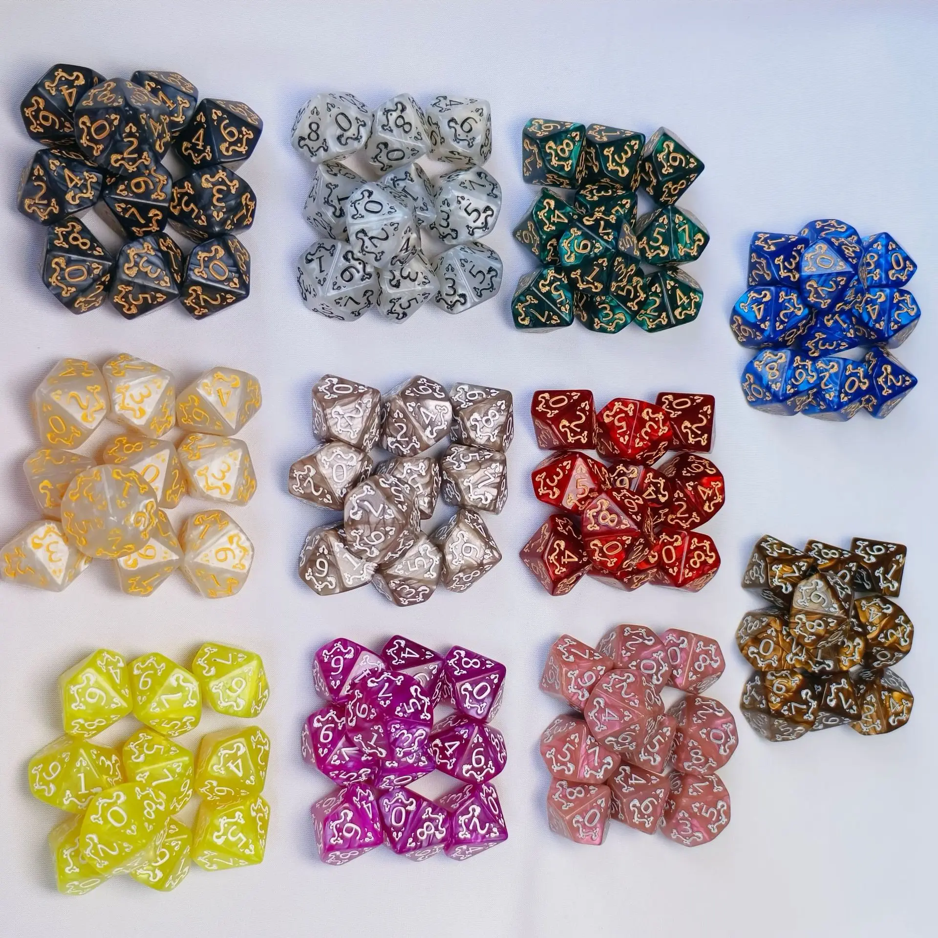 10pcs/lot Polyhedral Dice 10 Sided DND Dice for Entertainment Role Playing Board Games DND RPG Table Games Accessories Dice Set