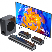Hiwill A51 5.1 Channel Soundbar Subwoofer Speaker Kit 380W Peak Power Adjustable Treble & Bass for Home Theater Computer TV Car