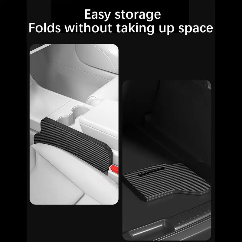 For Tesla Carbon Fiber Food Tray Desk Folding Car Dining Table Auto Computer Desk Tray For Tesla Model 3 Y Car Accessories