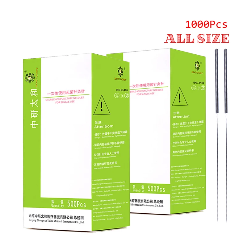 

1000pcs IN 2box Zhongyan Taihe Acupuncture Needles 1000 filiform Needle Disposable Sterilze Needle Beauty Meridian Massage