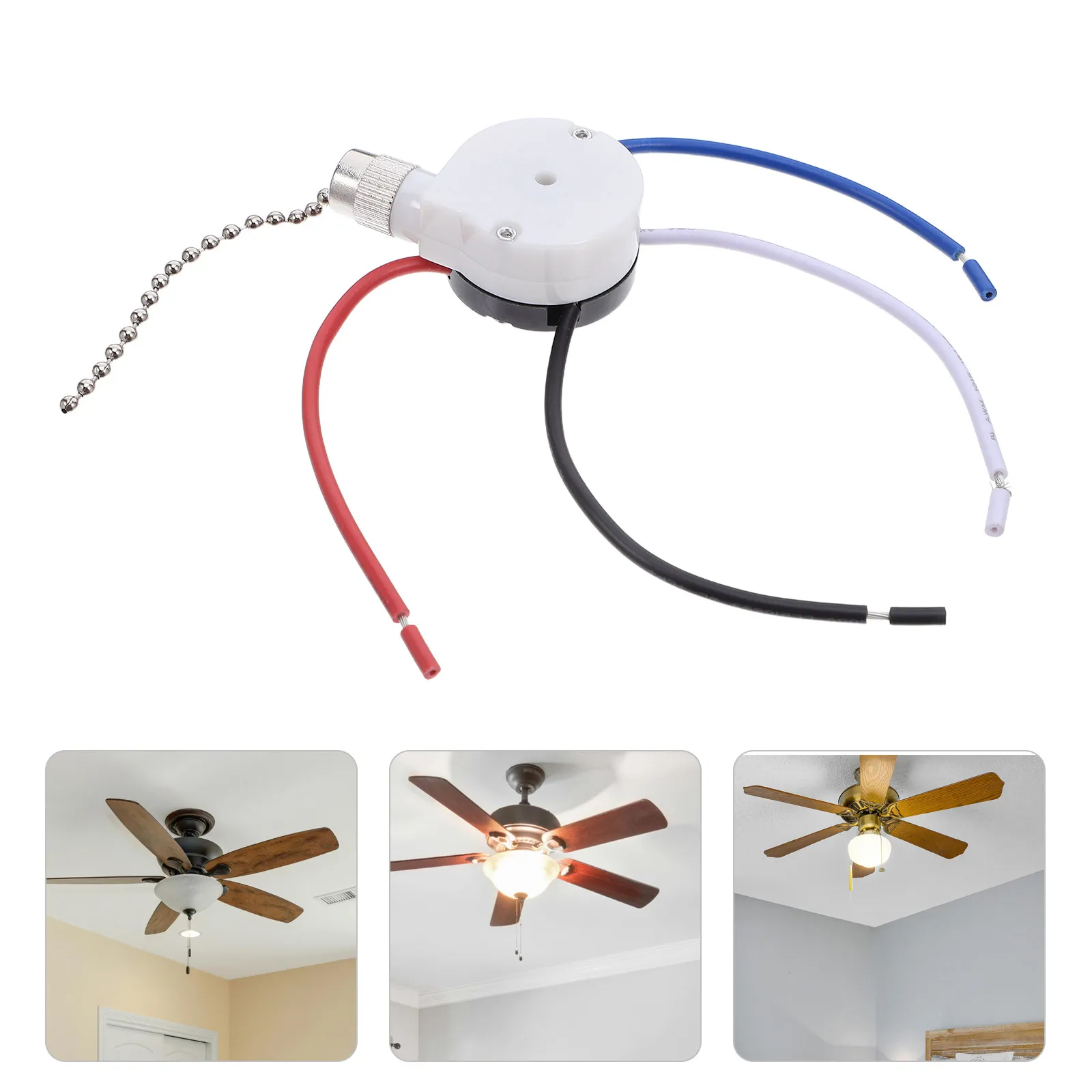 Pull Chain 3-Speed 4-Wire Ceiling Fan Switch Replacement Lamp Parts Electrical Pull String Fan Control Light Chain
