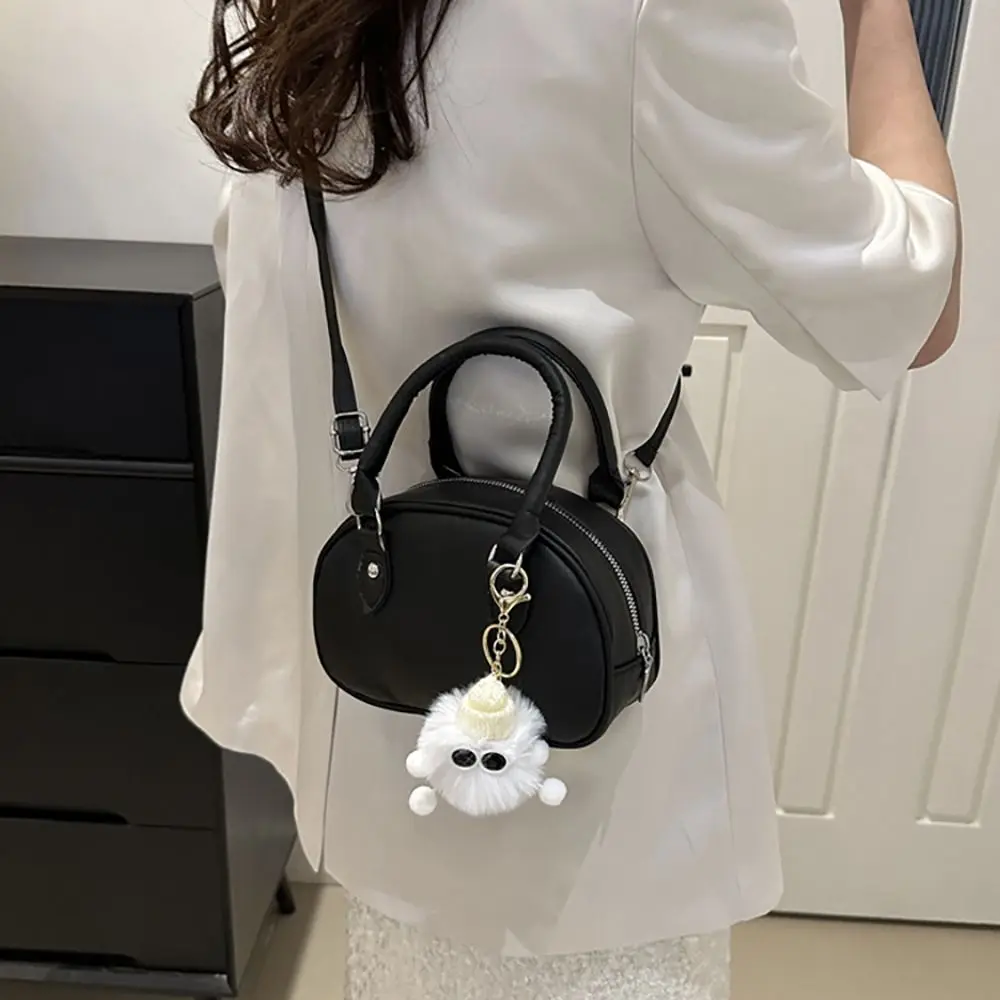 2024 New Fashion Vintage PU Shoulder Bag with Free Pedant Y2k Casual Adjustable Crossbody Bag Squared Handbag