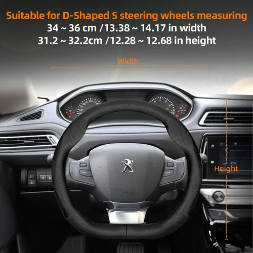 Imagen 2 del producto Para Peugeot protector para volante en forma de D ultrafino 308 408 508 2008 3008 e3008 RCZ Accesorios Para automóviles