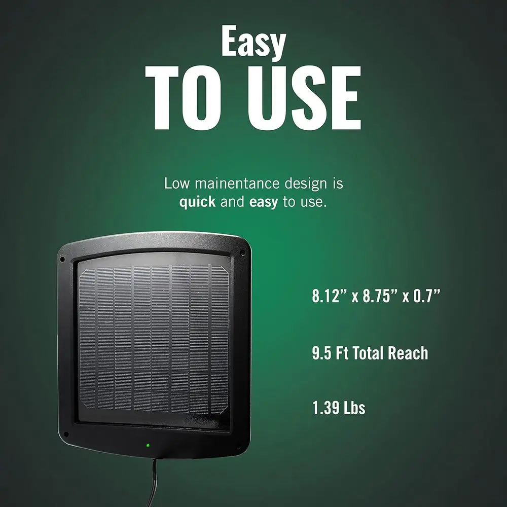 5 Watt Solar Panel 12V Battery Charger with Charge Controller - IP67 Weatherproof - Windshield or Handlebar Mountable - Included