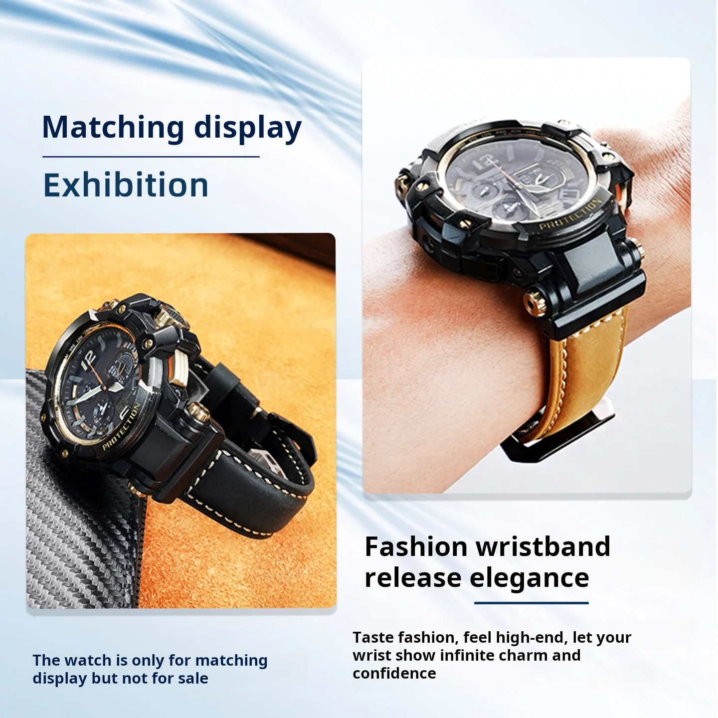 ل كاسيو G-SHOCK GPW-1000 الإيطالية جلد البقر حزام ساعة اليد gpw1000 تعديل ريترو ماتي جلد طبيعي حزام (استيك) ساعة حزام الرجال سوار