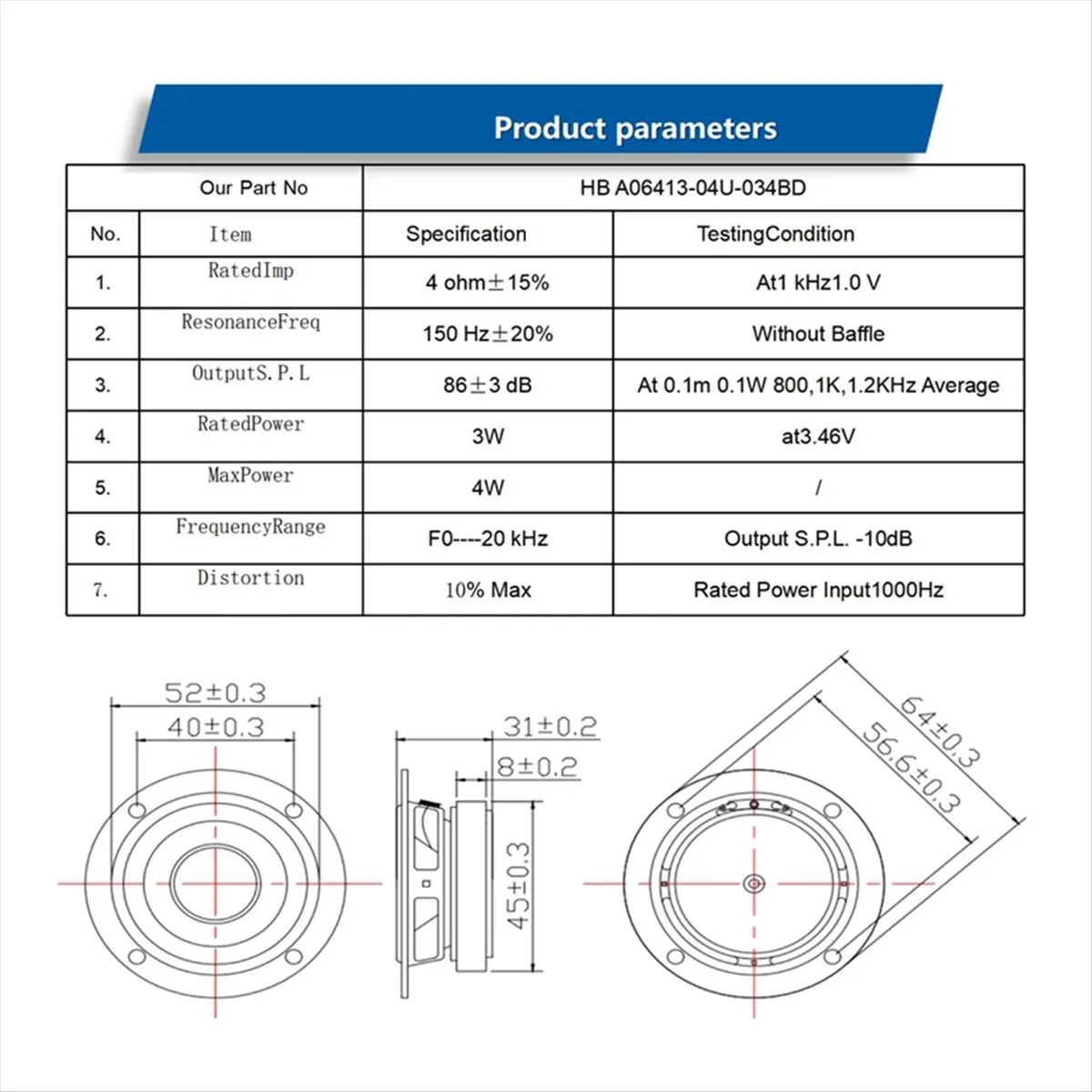 

T19C 3W Speaker with Strong 4Ohm Full Frequency Tweeters Loudspeaker Music Theater Loudspeaker
