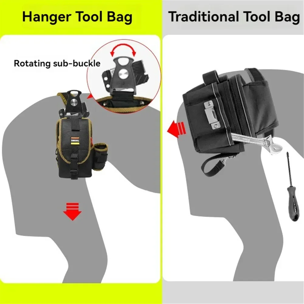 NAKIOO New 1680D Rotatable Quick-hanging Instruments Tool Belt Bag Electric Drill Tool Pouch for Electrician Man Tool Organizer