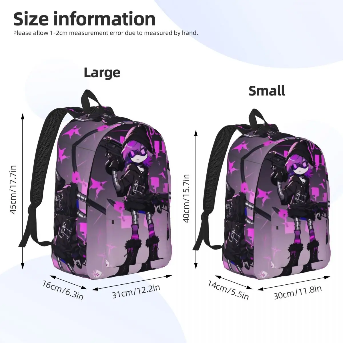 Sac à Dos en Toile pour Homme et Femme, Jeu de Drones de Meurtres, Cadeau pour Adolescent, Lycée, Randonnée, Voyage, Uzi Doorman