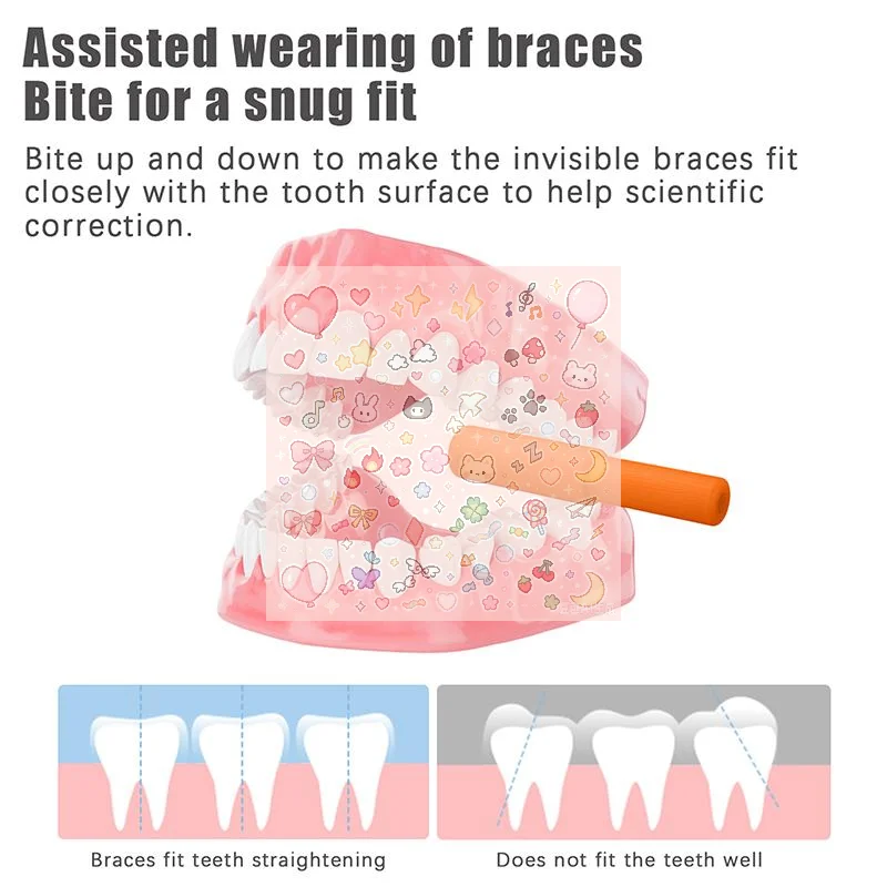 12Pcs Dental Chewies Aligner Fruit Flavor Soft Silicone Tray Seater Bite Chewies Face Correction Dental Care Tool