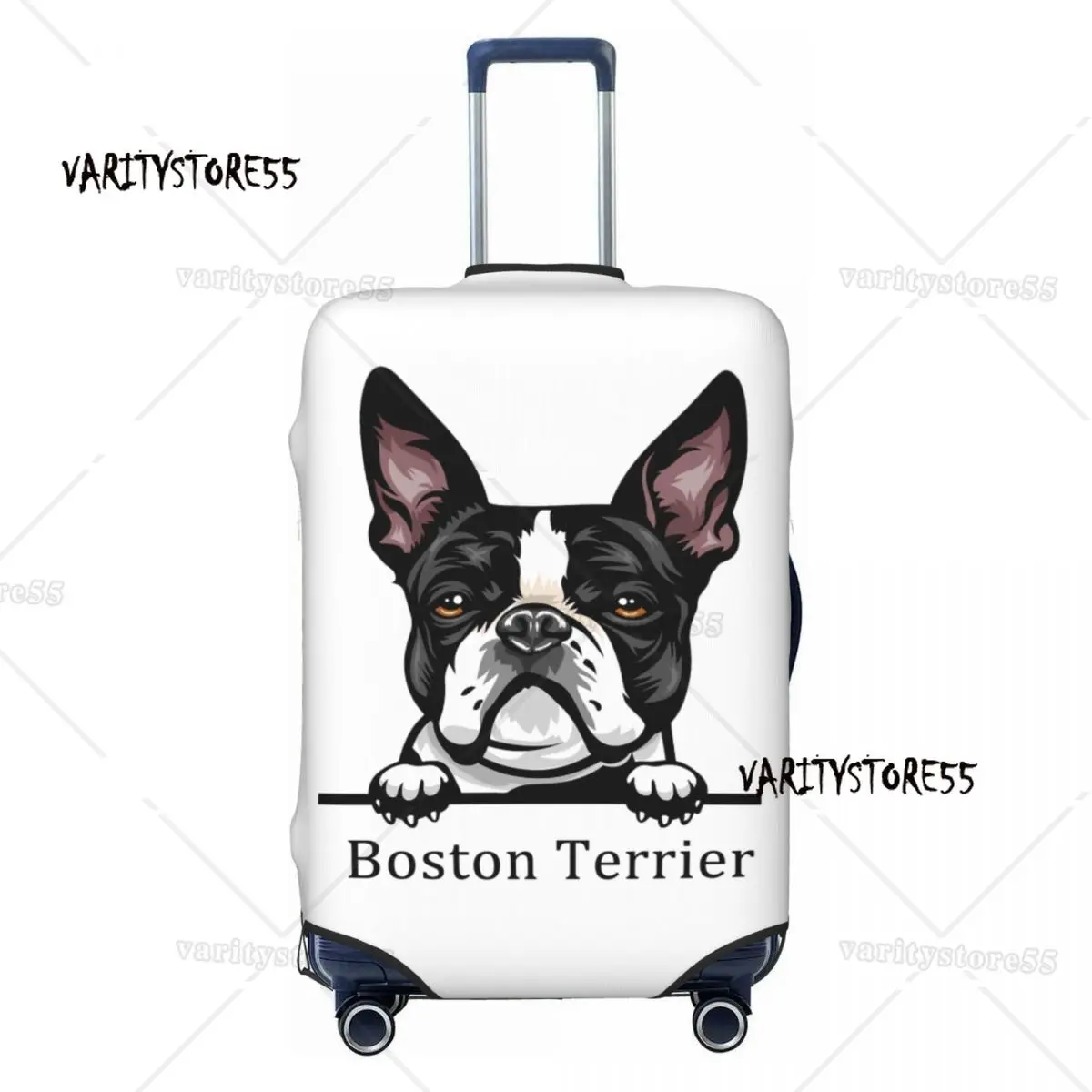 Custom Cute Dog Boston Terrier Suitcase Cover Dust Proof Pet Animal Luggage Protective Covers for 18-32 inch