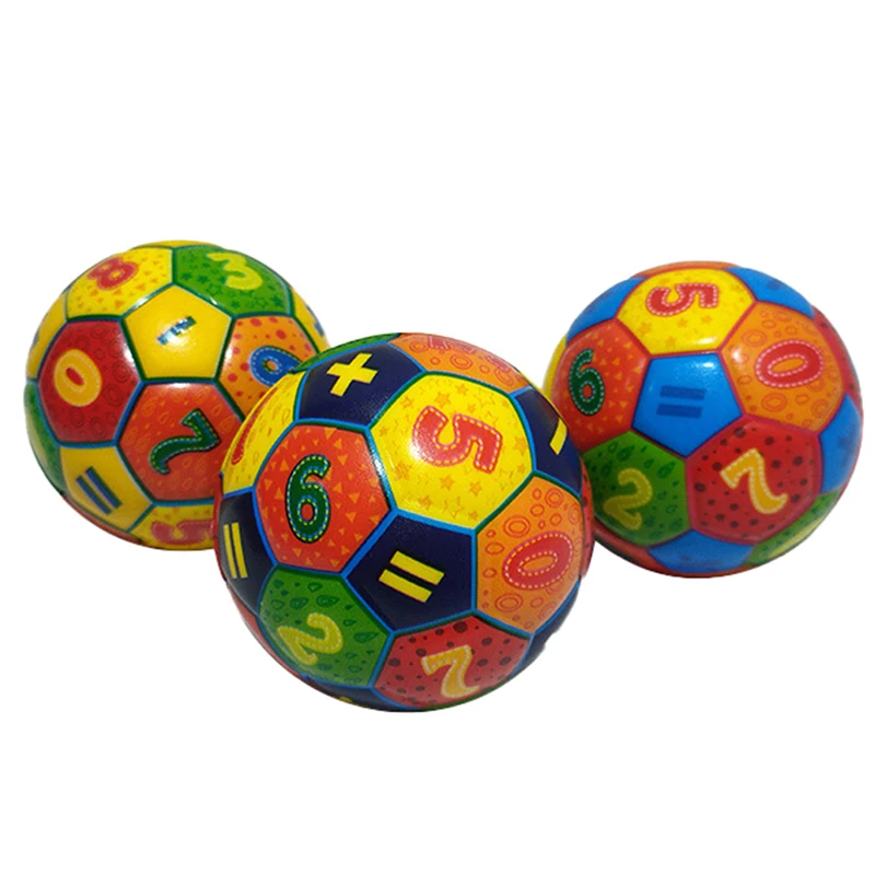 1PC 6.3CM Solid Soft Elastic Ball for Children\'s Early Childhood Education Decompression Digital Football Toys