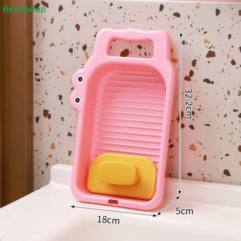 〔Q〕Washboard Household Cartoon Crocodile Roller Dormitory Hand Wash Underwear Multifunctional Non-slip Washing Board